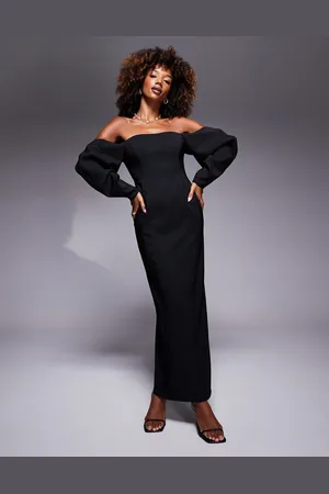 ASOS Bardot extreme volume sleeve structured maxi dress in