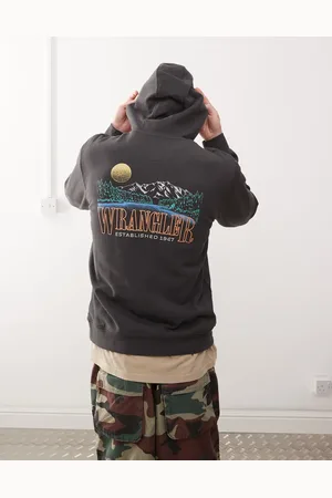 Wrangler Logo river back print hoodie in faded
