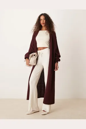Miss Selfridge Longline cardigan in burgundy