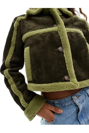 Daisy Street Borg detail cropped jacket
