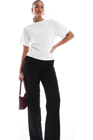 VERO MODA Tailored wide leg trouser in black