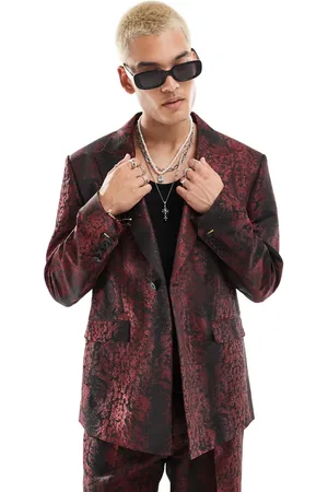 Twisted Tailor Oversized suit jacket in & black print co-ord