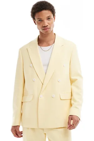 Viggo Lisandro double breasted oversized suit jacket in lemon