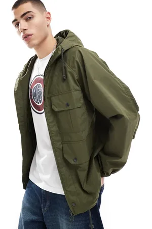 Pretty Green Short parka jacket in khaki