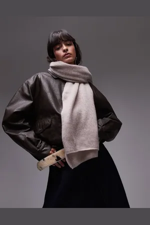 MANGO Cashmere oversized scarf in beige