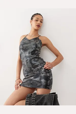 Noisy May Tie back sequin mini dress in