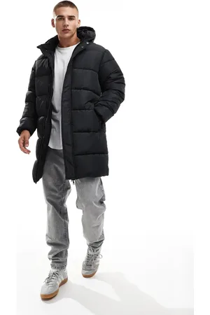 Threadbare Showerproof longline puffer with hood in