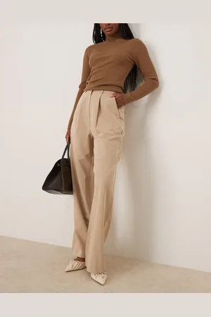 Miss Selfridge Tailored wide leg trouser in stone
