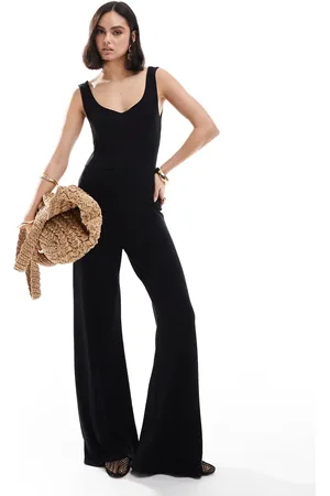 Miss Selfridge Scoop neck sleeveless wide leg jumpsuit in