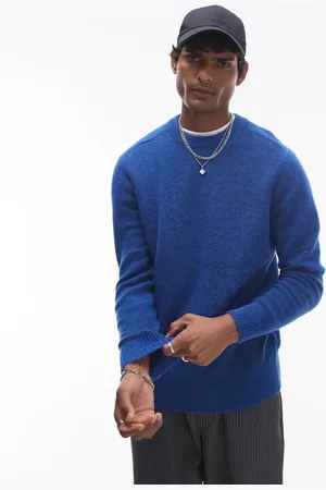 SELECTED Crew neck fluffy alpaca knitted jumper in