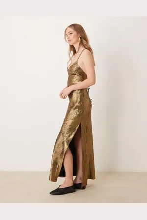 Miss Selfridge Foil strappy maxi dress