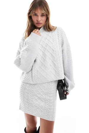Miss Selfridge Cable knit jumper co-ord in marl