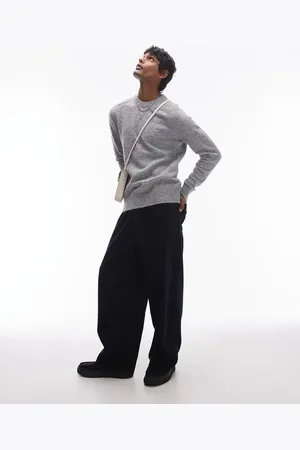 SELECTED Crew neck fluffy alpaca knitted jumper in