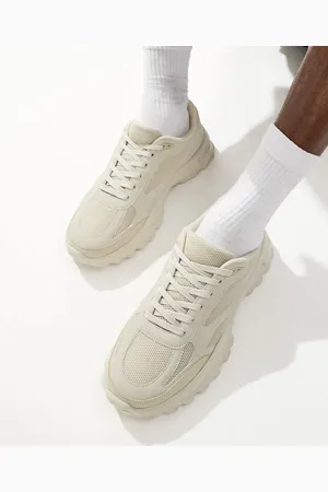 ASOS Trainers in beige with mesh panels