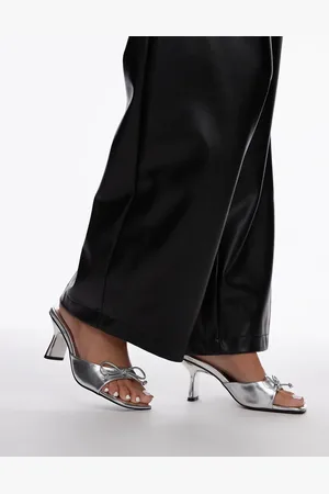 Topshop Gem heeled mules with bow in