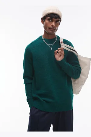 SELECTED Crew neck fluffy alpaca knitted jumper in
