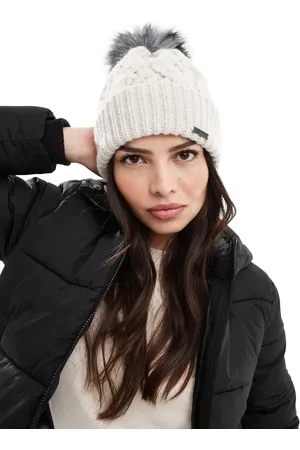 Columbia Boundless days cable knit pom beanie in dark stone
