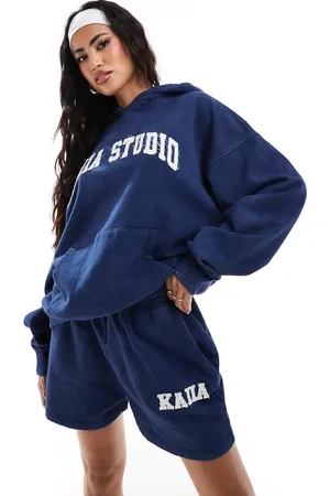 Kaiia Applique sweat shorts co-ord in denim