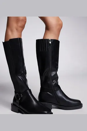 Simmi London Simmi London Wide Fit Collins Buckle Knee Boot in