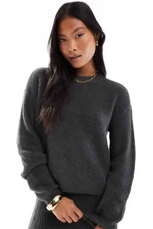 VERO MODA Fluffy jumper co-ord in asphalt