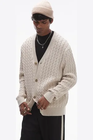 SELECTED Cable knit cardigan in cream