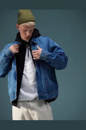 ASOS Oversized denim worker jacket in mid wash