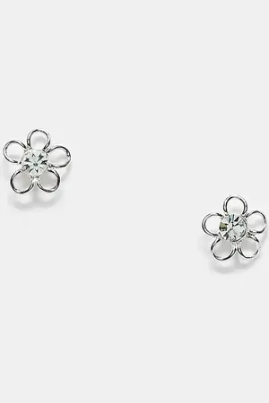 Kingsley Ryan Flower with crystal stud earrings in sterling