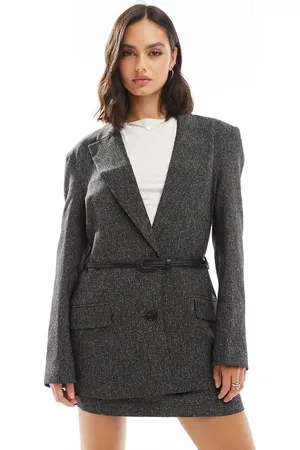 ASOS Oversized strong shoulder belted blazer