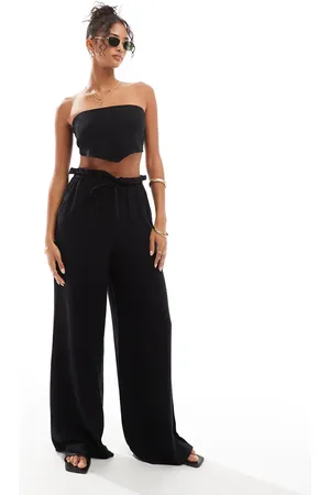 4th & Reckless Tulum draw string wide leg beach trouser co-ord in