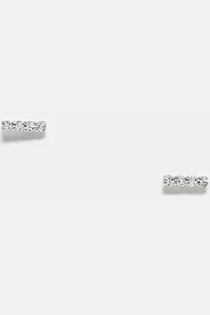 Kingsley Ryan Crystal bar stud earrings in sterling