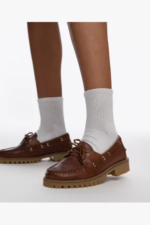 Bronx Sie-nna boat shoes in coffee bean vintage leather