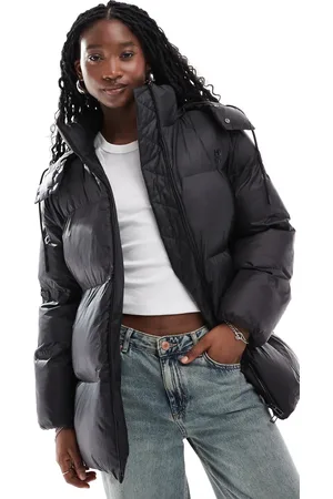 HUGO BOSS Falentina longline puffer jacket with logo belt detail