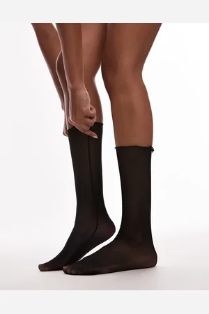 Topshop Sheer socks with frill edge in