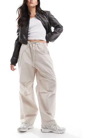 Obey Mina parachute trousers in beige