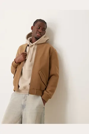 New Look Wool bomber jacket in camel