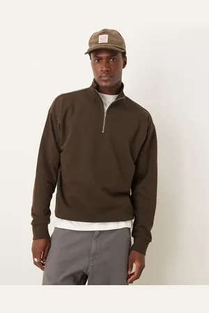 New Look 1/4 zip funnel neck in dark