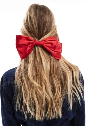Pieces® Christmas satin bow hair slide in