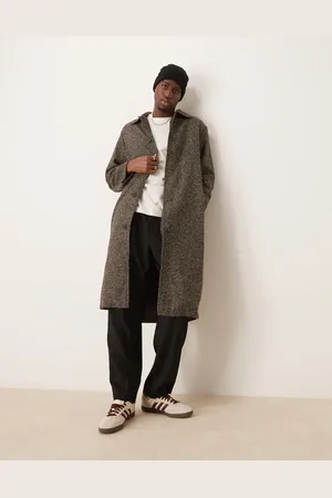 ASOS Wool look herringbone car coat in