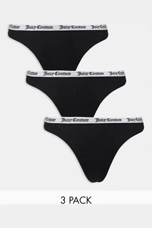 Juicy Couture 3 pack cotton thongs in