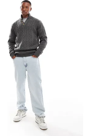 Threadbare Cable knit jumper in charcoal