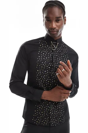 Twisted Tailor Luizzi shirt in gold spot