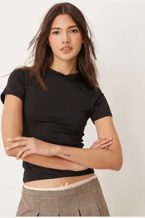 Miss Selfridge Polyamide short sleeve baby tee in