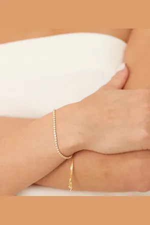 Orelia Fine crystal tennis slider bracelet in 18k plated
