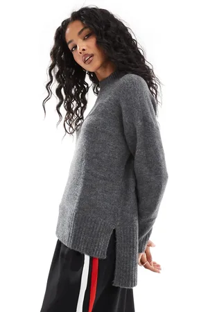 VERO MODA Oversized high neck jumper in medium melange