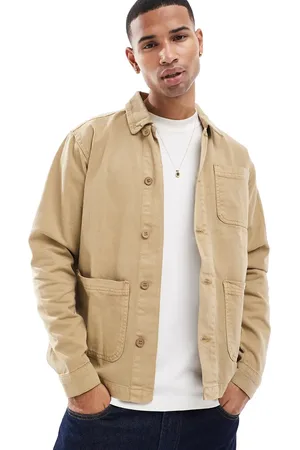 Brave Soul Twill shacket in stone