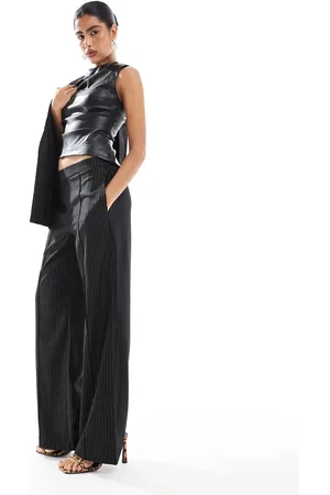 Pieces® Wide leg trouser co-ord in glitter pinstripe