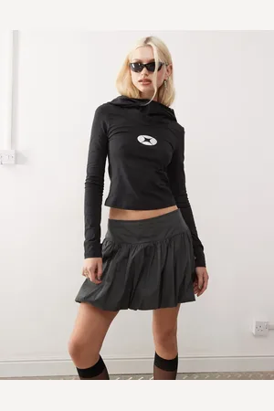 Minga London hooded long sleeve top with silver logo