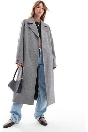 Threadbare Herringbone oversized coat in