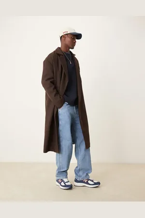 New Look Double breasted overcoat in dark