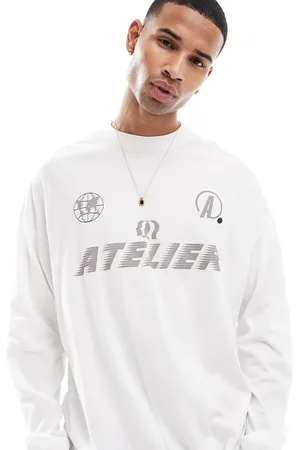 ASOS Oversized long sleeve t-shirt with sports graphic in